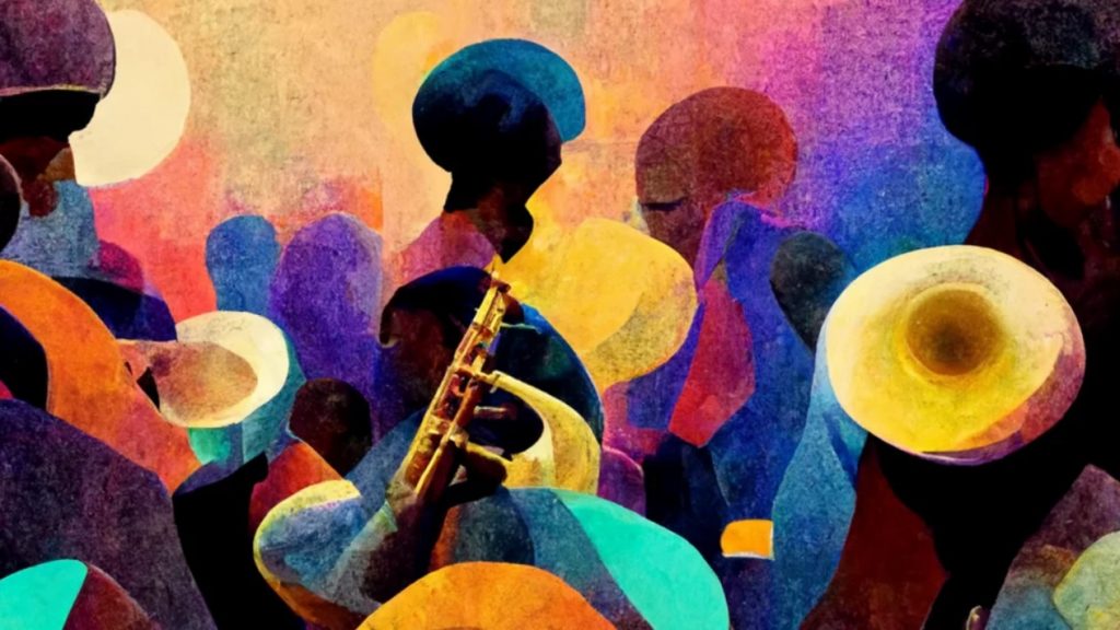 AI jazz koncert představil i umění vygenerované umělou inteligencí.